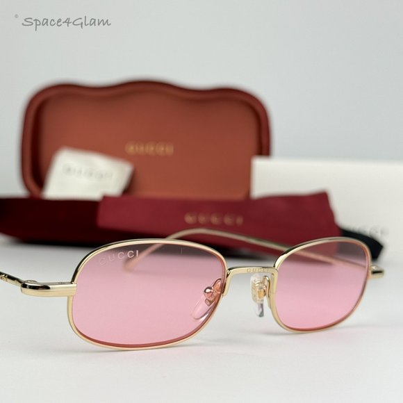BRAND NEW Gucci GG1648S 005 Gold Pink Unisex Rectangle Sunglasses GG 1648S main image 10